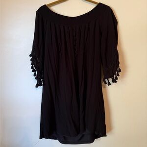 Black Ribbed Dress / Cover Up